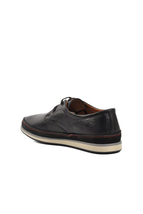 Black Genuine Leather Mens Casual Shoes 62333 M