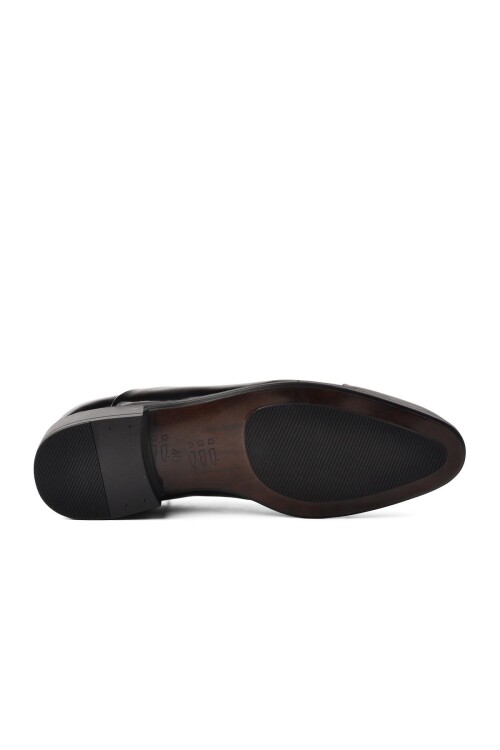 حذاء رجالي كلاسيكي من الجلد الأسود اللامع 7018 M