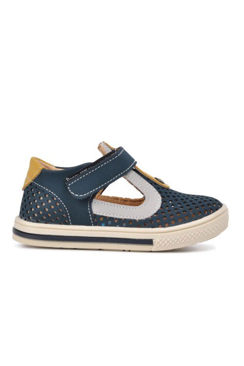Navy Blue-Mustard Boys Casual Shoes 2234 C