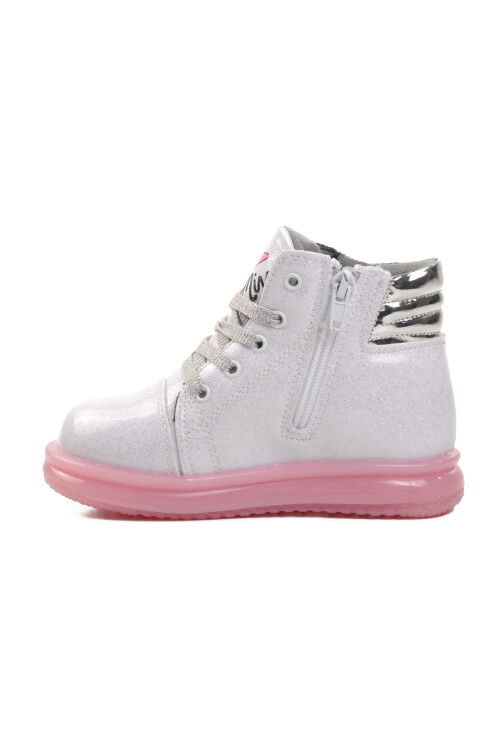 White Pink Zippered Girls Boots Sirius P