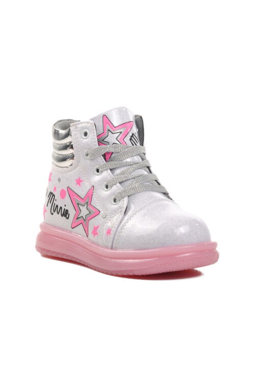 White Pink Zippered Girls Boots Sirius P