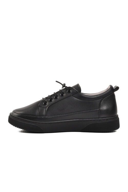 Black-Black Faux Leather Womens Sneaker BN-30366 Z