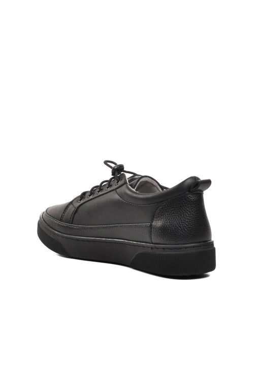 Black-Black Faux Leather Womens Sneaker BN-30366 Z