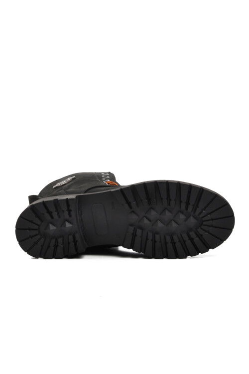 Black Nubuck Genuine Leather Womens Boots 90006-9