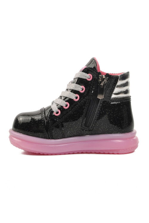 Black Pink Zippered Girls Boots Sirius B