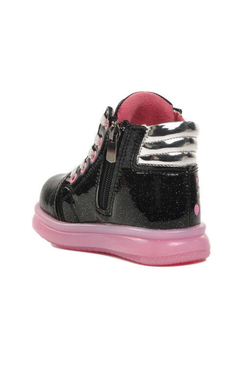 Black Pink Zippered Girls Boots Sirius B