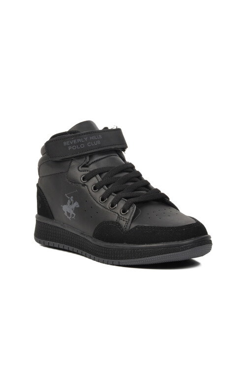 Black Velcro Unisex Kids Ankle Sneaker PO-10302-1 F