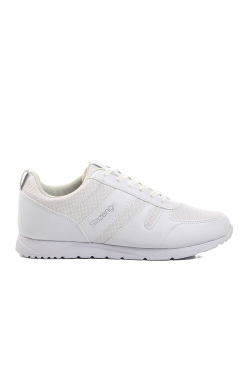 White Laced Lightweight Flexible Mens Sneakers Elraen M