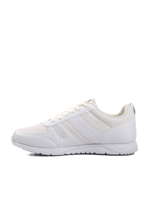White Laced Lightweight Flexible Mens Sneakers Elraen M