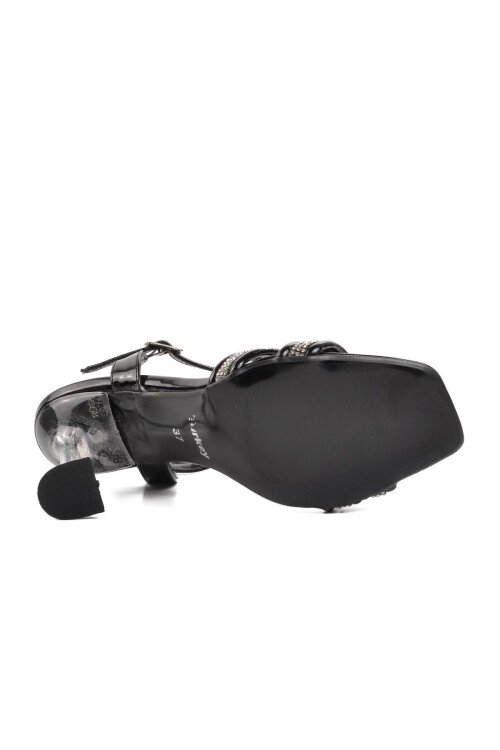 حذاء سهرة نسائي من الجلد الأسود اللامع 78-30008 Z