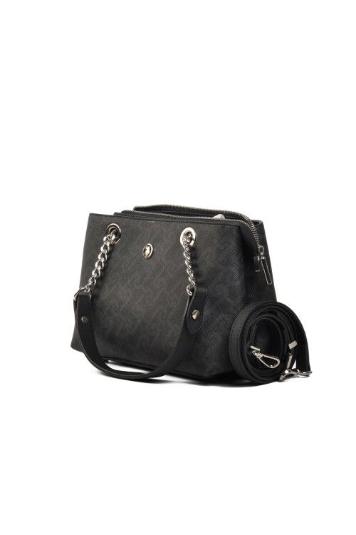 حقيبة كتف نسائية سوداء من يو إس بولو US24123