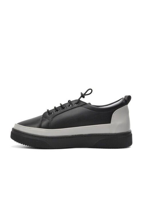 Black Faux Leather Womens Sneakers BN-30366 Z