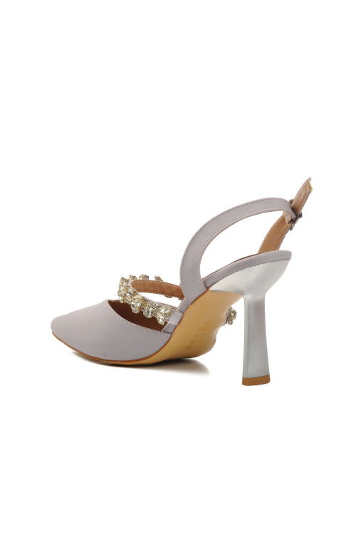 Silver Satin Womens Evening Shoes 544012 Z