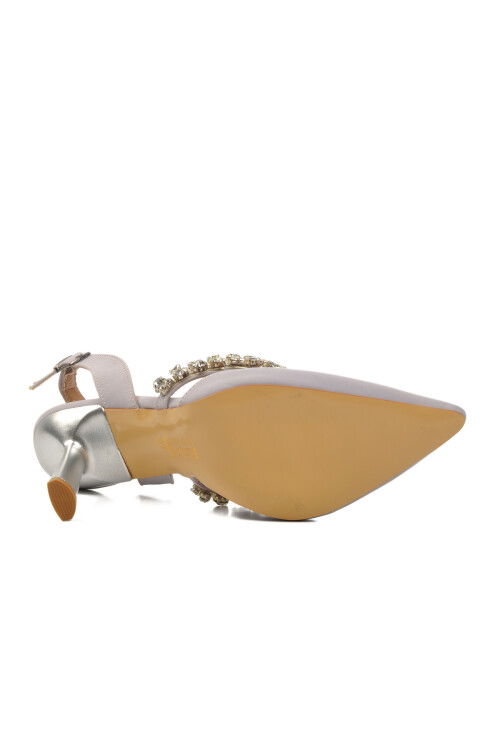 Silver Satin Womens Evening Shoes 544012 Z