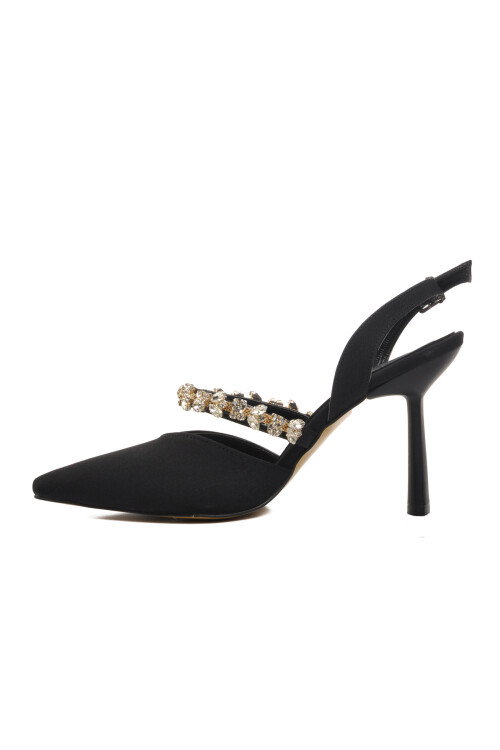 Black Satin Womens Evening Shoes 544012 Z