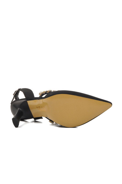 Black Satin Womens Evening Shoes 544012 Z