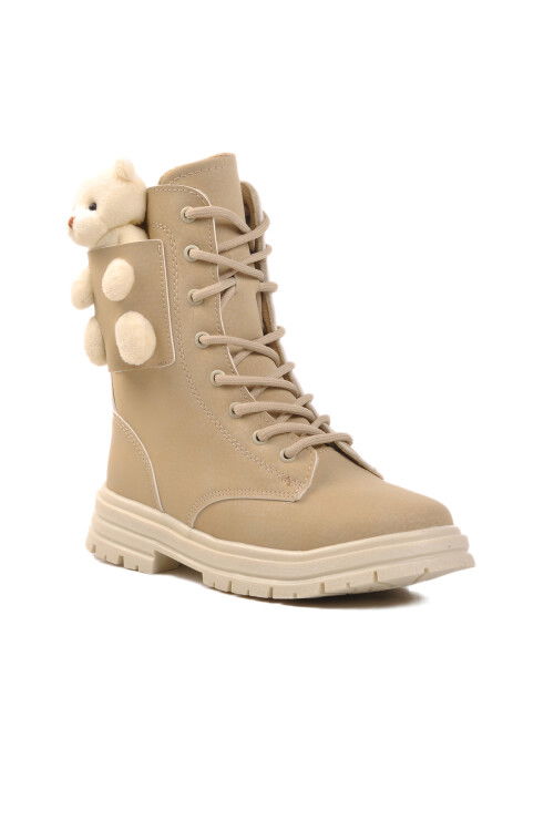Beige Polar Fleece Girls Boots Perla F