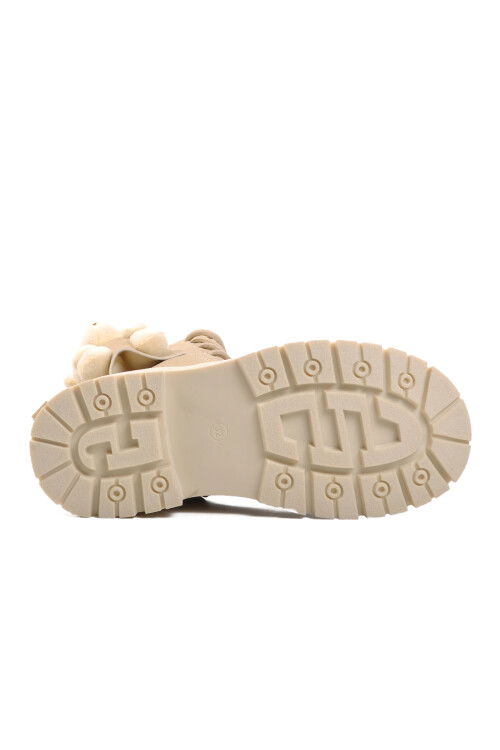 Beige Polar Fleece Girls Boots Perla F