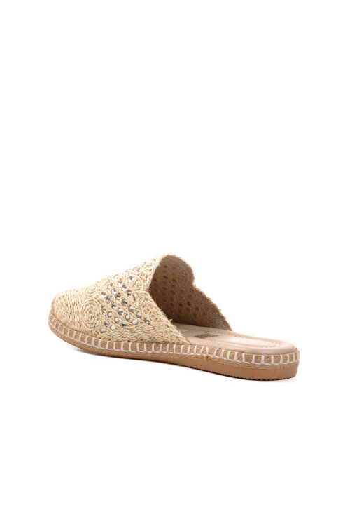 Beige Knitted Lightweight Knitwear Womens Slippers 542023 Z