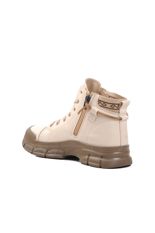 Beige Coffee Fleece Zippered Womens Boots Persei Z