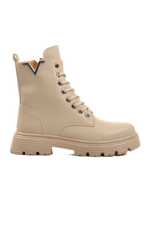 Beige Fur-lined Womens Boots FO222 G