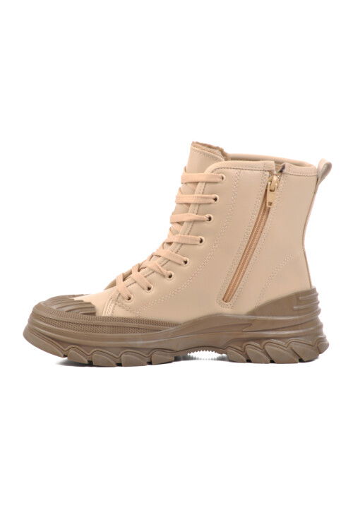 Beige Womens Fur Lined Boots Serpentis Z