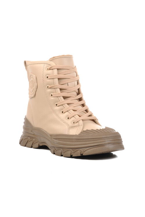 Beige Womens Fur Lined Boots Serpentis Z