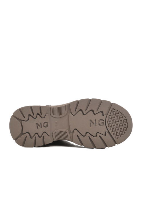 Beige Patent Leather Lace-Up Womens Boots 24K311-4 Z