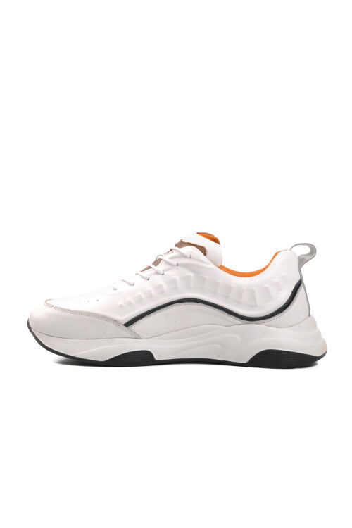 White Genuine Leather Mens Casual Shoes Premium 495 M