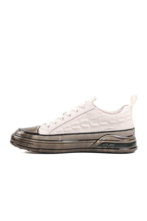 White Genuine Leather Mens Sneakers 24K510-3 M