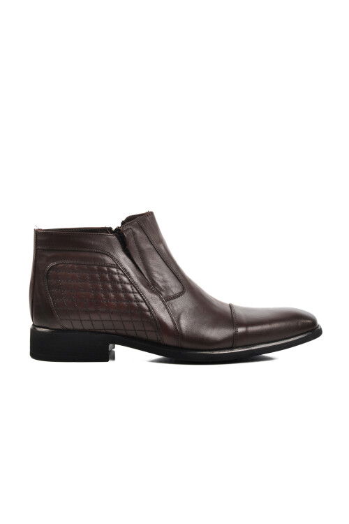 Brown Genuine Leather Mens Boots 02356 M