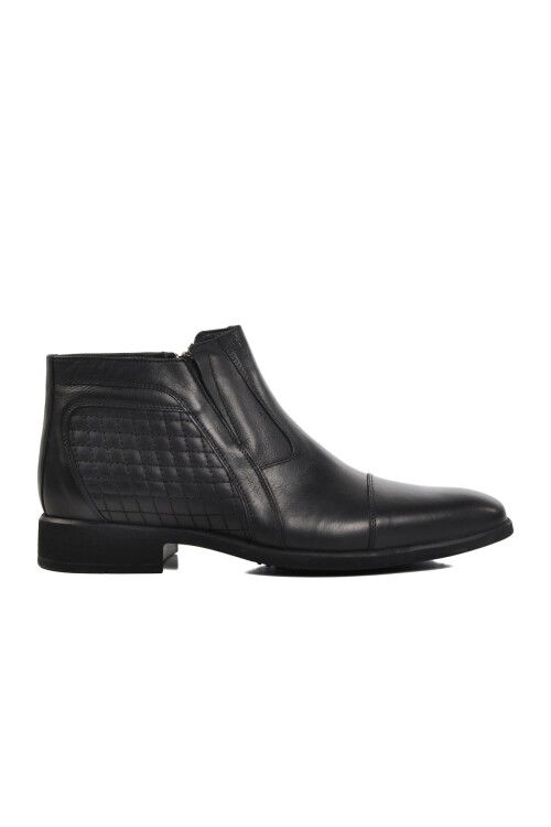 Black Genuine Leather Mens Boots 02356 M