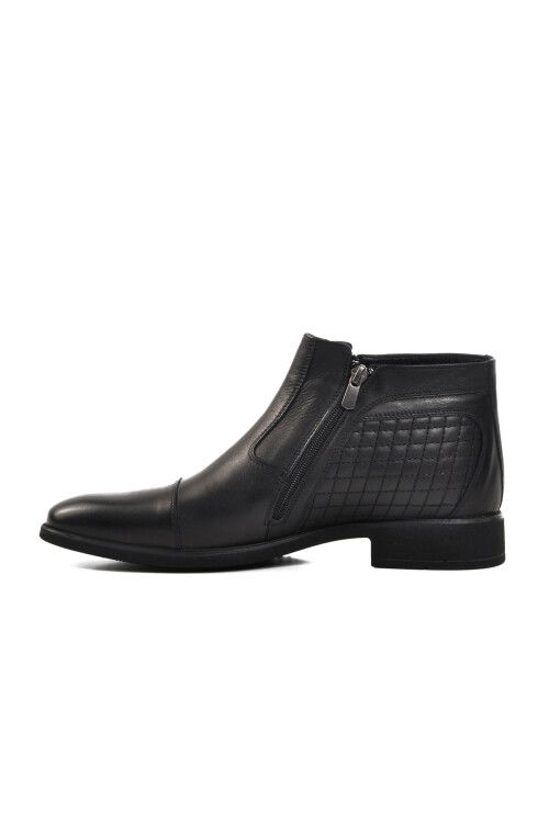Black Genuine Leather Mens Boots 02356 M