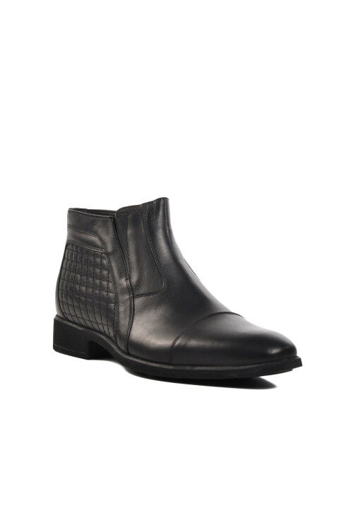 Black Genuine Leather Mens Boots 02356 M