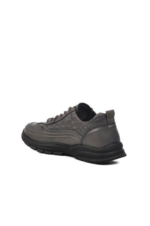 Gray Genuine Leather Mens Casual Shoes 24K518 M