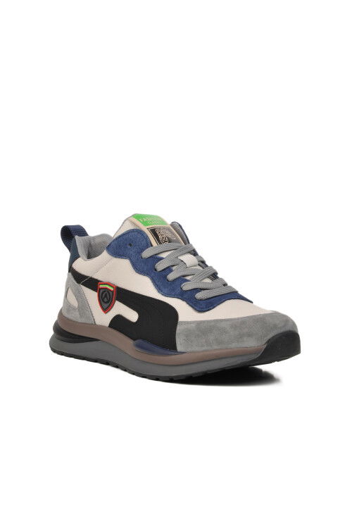 White Genuine Leather Mens Sneakers 24Y565 M