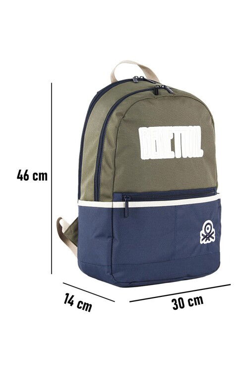 Khaki-Navy Unisex Backpack 03859