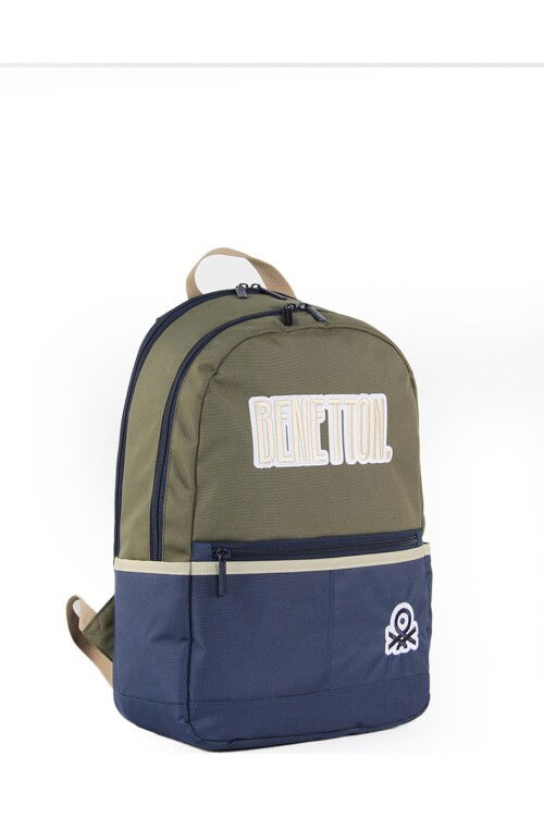 Khaki-Navy Unisex Backpack 03859