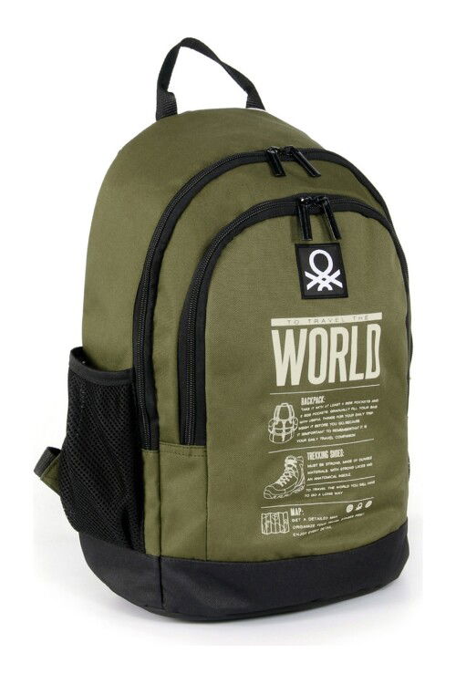 Khaki-Black Unisex Backpack 03826