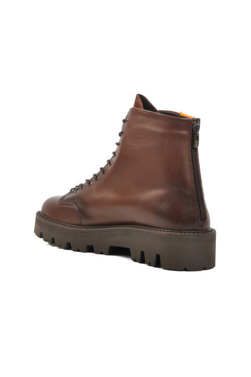 Brown Genuine Leather Mens Boots Premium 40010 M