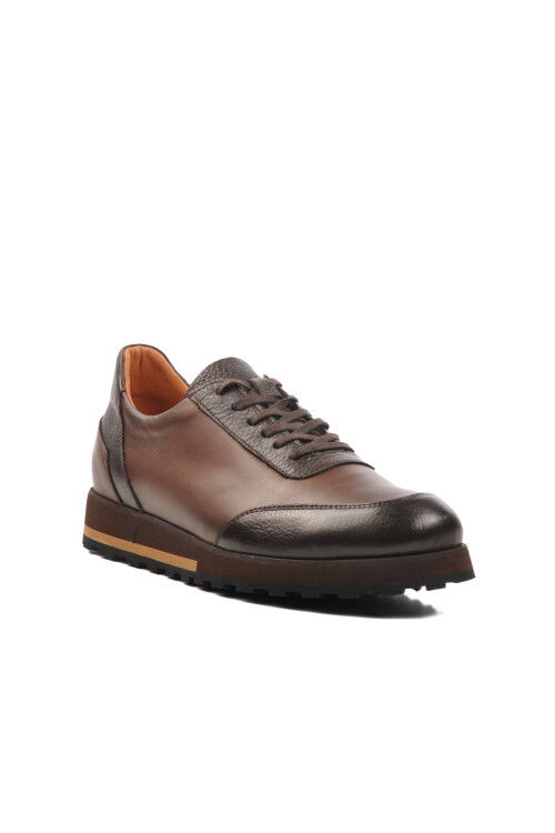 Brown Genuine Leather Mens Casual Shoes Premium 6460 M