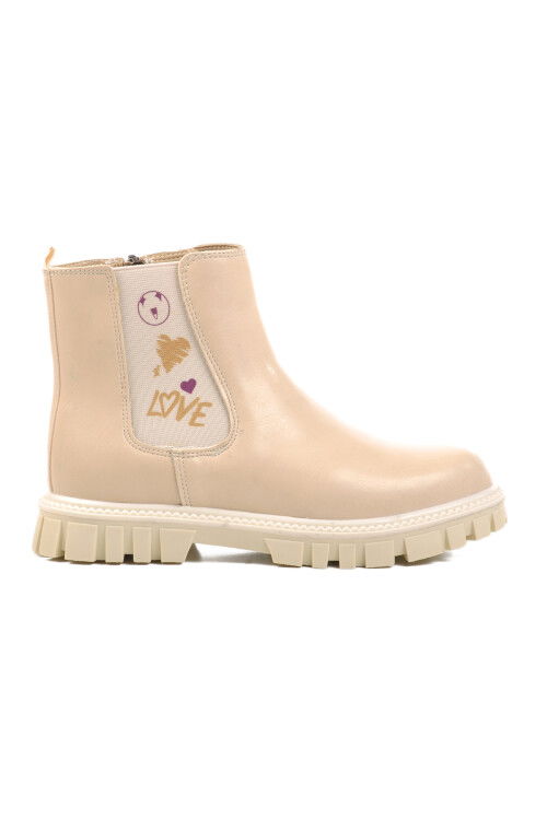 Cream Fleece Girls Boots 1788 F