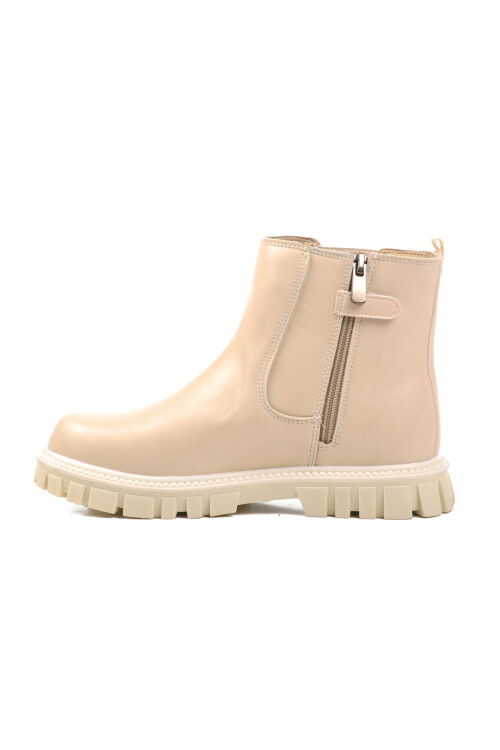 Cream Fleece Girls Boots 1788 F