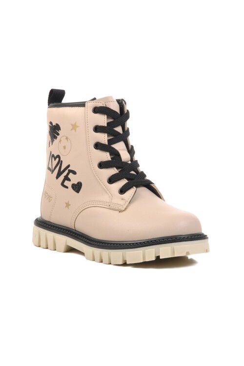 Cream Fleece Girls Boots 1791 F