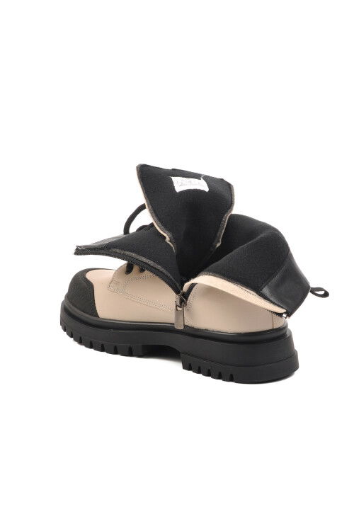 Cream Polyurethane Girls Boots 1566 F