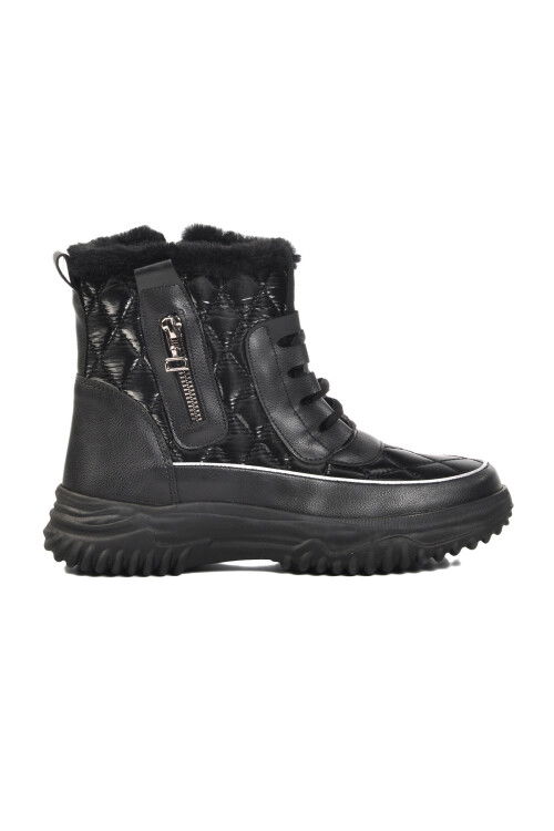 Black Fur Lined Womens Boots K108906 Z