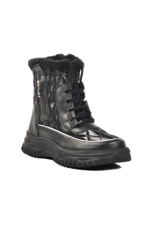 Black Fur Lined Womens Boots K108906 Z