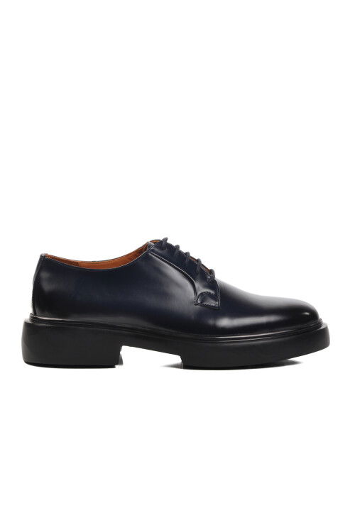 Navy Blue Pale Genuine Leather Mens Classic Shoes Premium 160 M