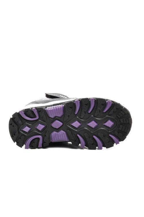 Lilac Velcro Kids Outdoor Boots Leo P