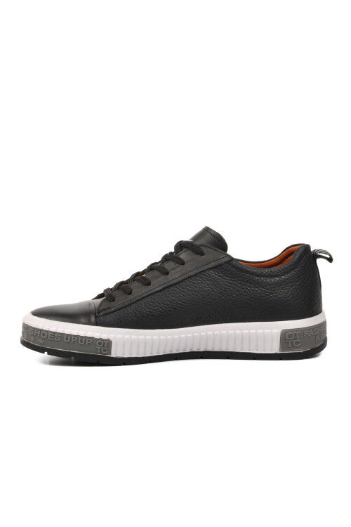 Black-White Genuine Leather Mens Sneaker 152-15076 M